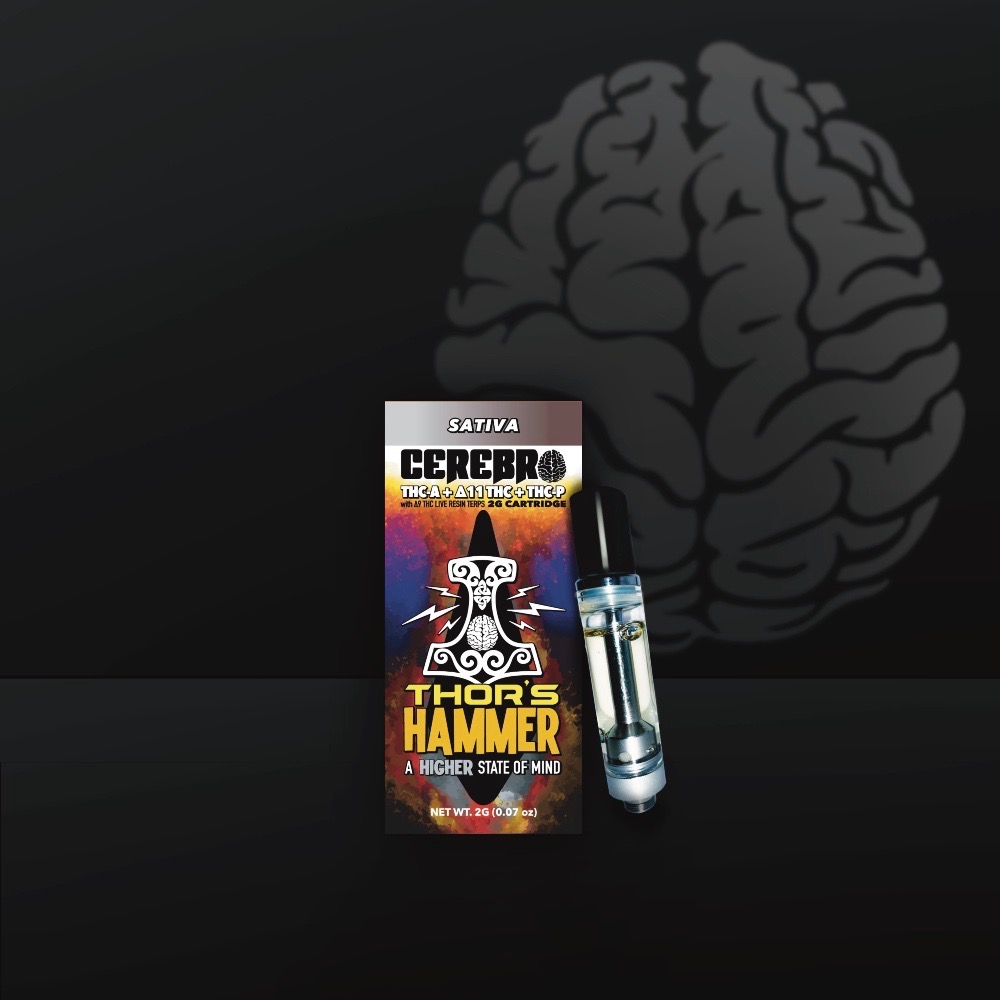 Cerebro's 2g Thor's hammer THC-A Cart